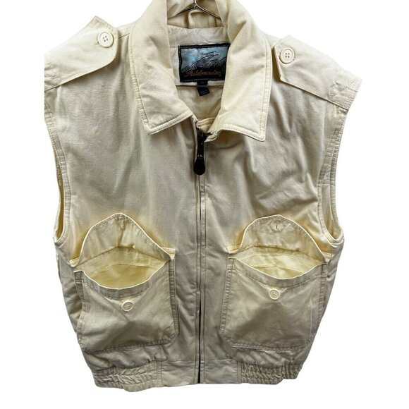 VTG SEARS Fieldmaster Sleeveless Utility Puffer Vest  Jacket W/Button Epaulets L - Picture 5 of 15